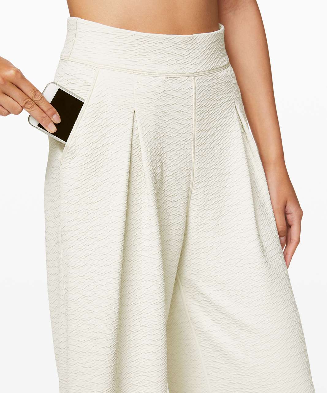 Lululemon Can You Feel The Pleat Crop - Light Ivory (First Release)