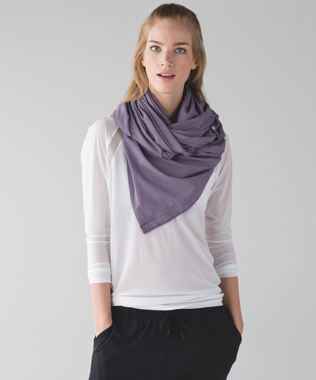 Lululemon Vinyasa Scarf - Wee Stripe Lilac Deep Zinfandel / Deep Zinfandel