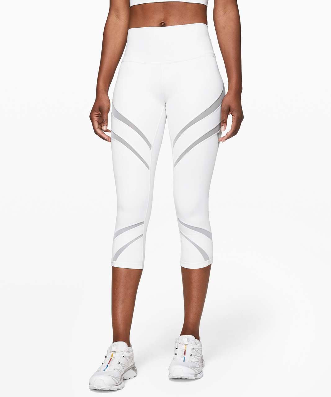 Lululemon Wunder Under High-Rise Crop 21 *Mesh - White - lulu fanatics