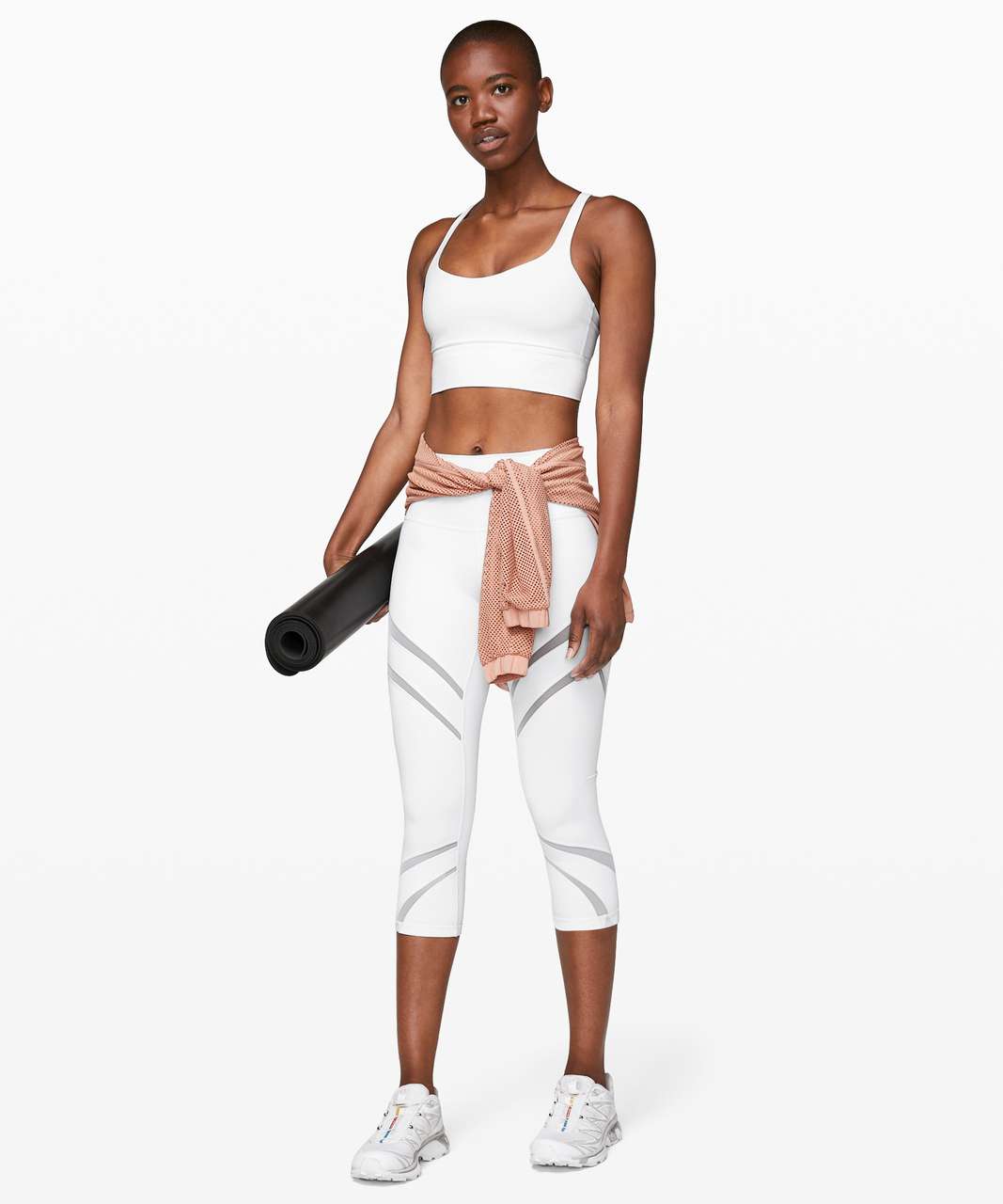 Lululemon Wunder Under High-Rise Crop 21 *Mesh - White - lulu fanatics