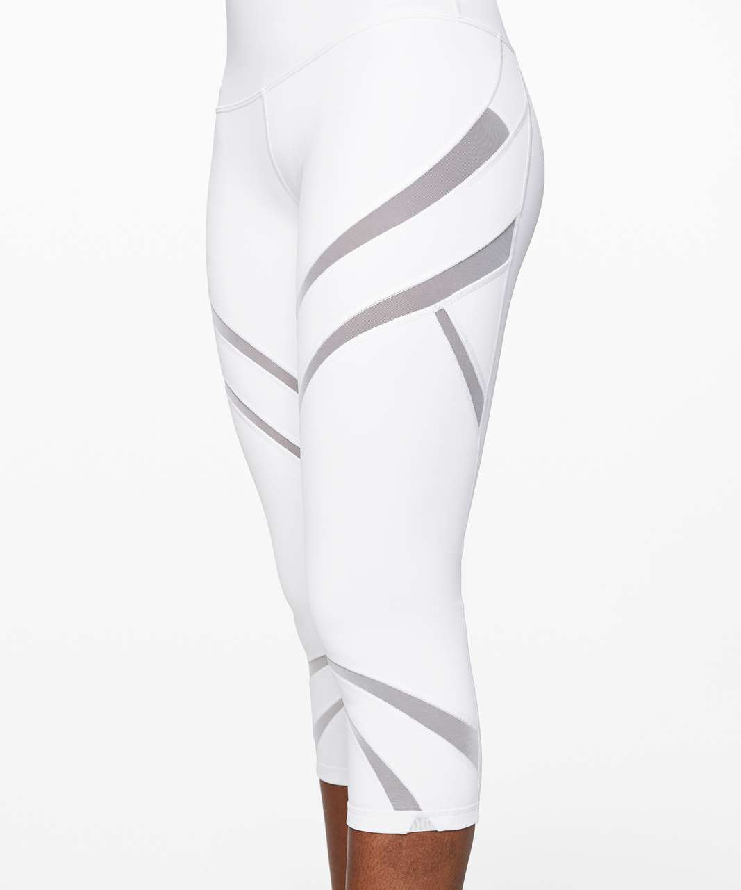 lululemon white capri leggings w mesh cut out