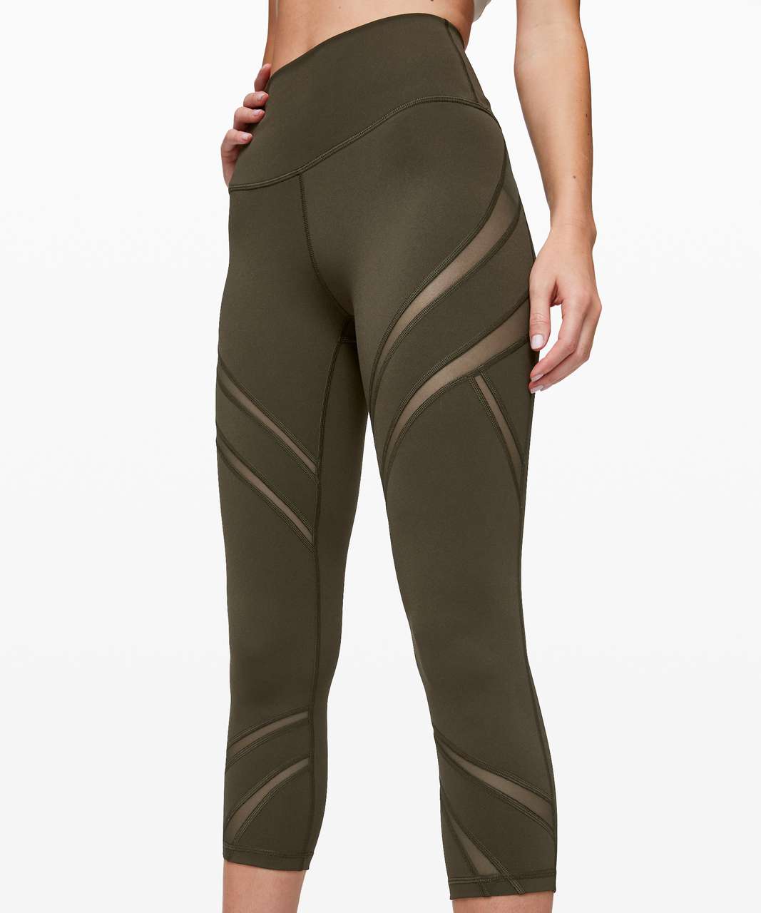 Lululemon Wunder Under High-Rise Crop 21" *Mesh - Dark Olive