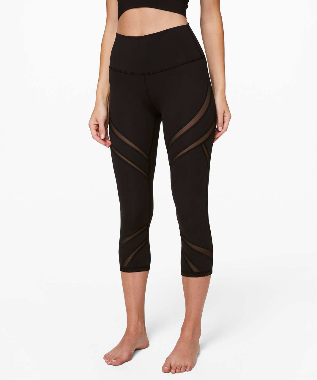 Lululemon Wunder Under High-Rise Crop 21" *Mesh - Black (First Release)