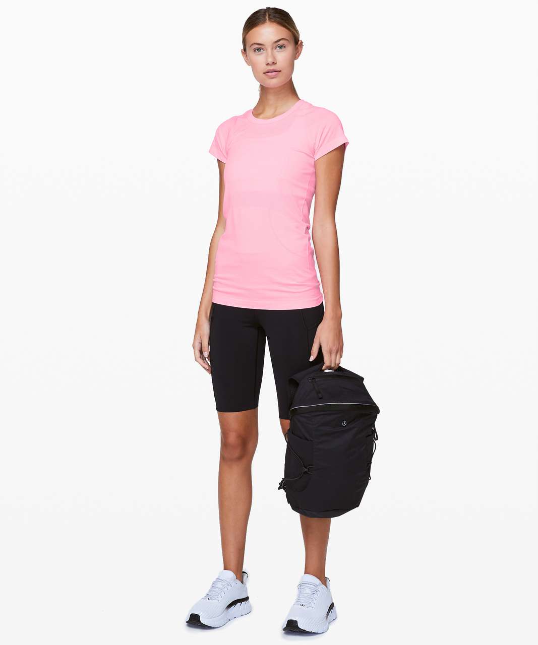 Lululemon Swiftly Tech Short Sleeve Crew - Pink Shell / White