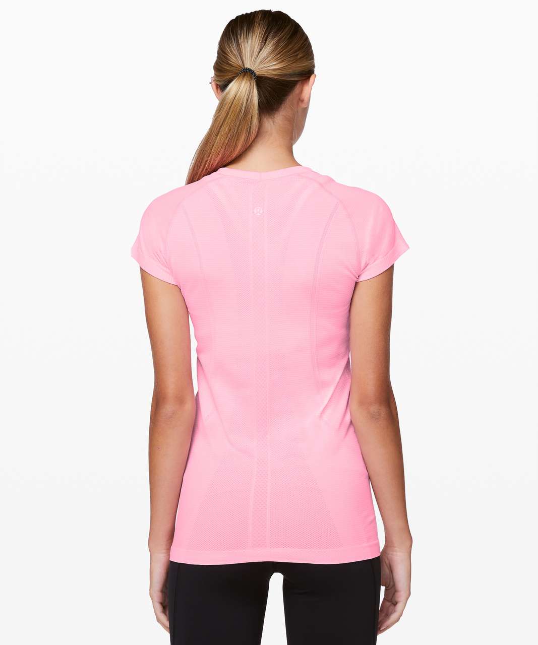 Lululemon Swiftly Tech Short Sleeve Crew - Pink Shell / White - lulu ...