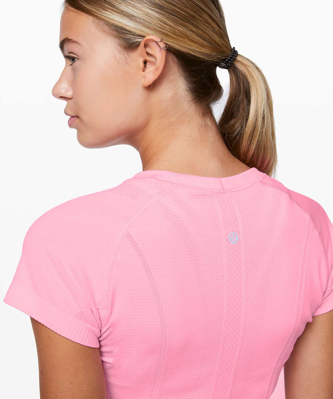 Lululemon Swiftly Tech Short Sleeve Crew - Pink Shell / White