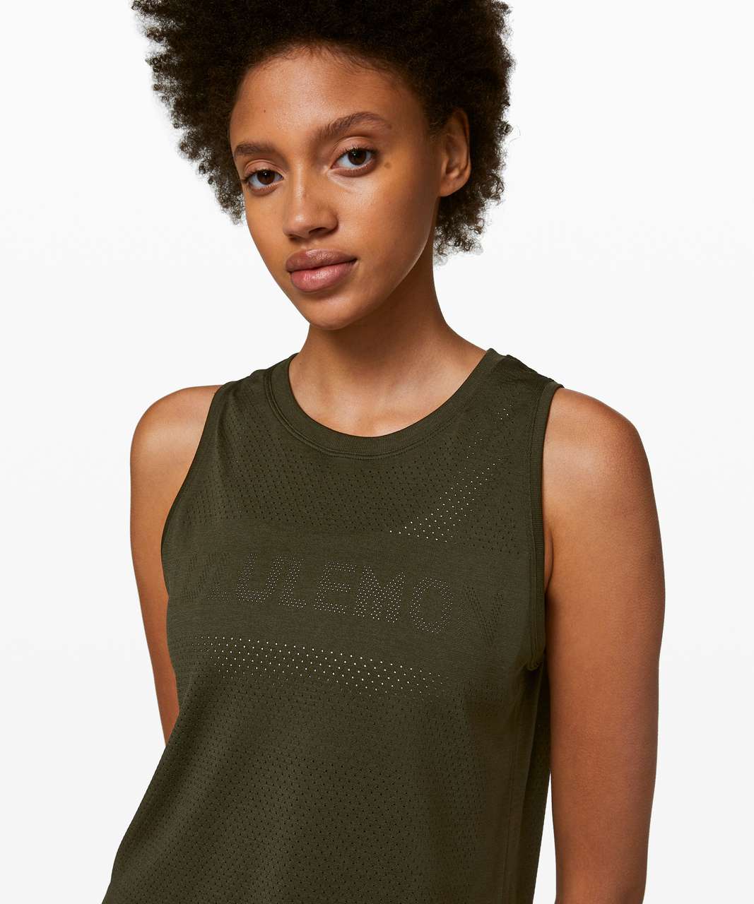 Lululemon Breeze By Muscle Crop Tank *lululemon - Dark Olive / Dark Olive