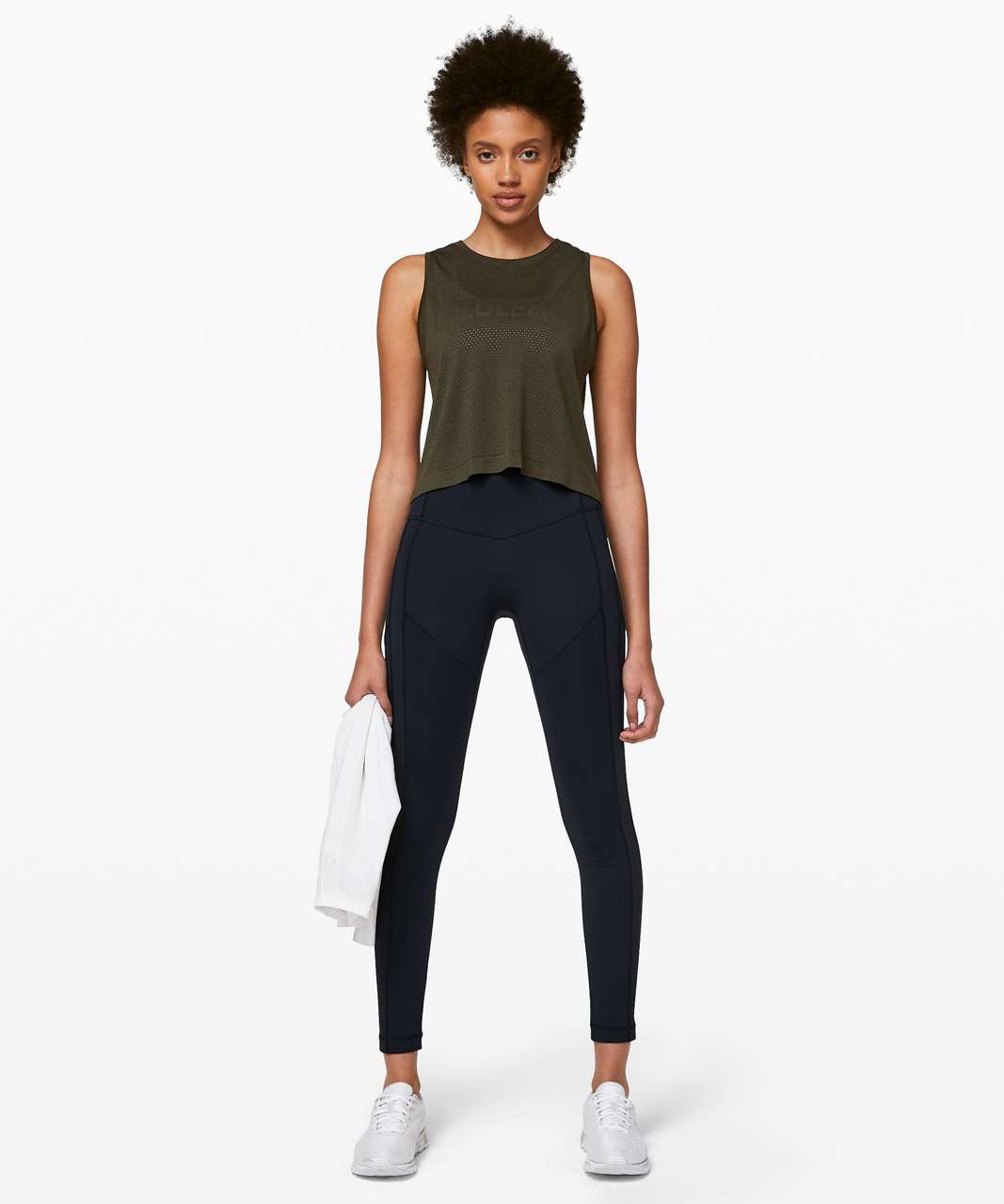 Lululemon Breeze By Muscle Crop Tank *lululemon - Dark Olive / Dark Olive