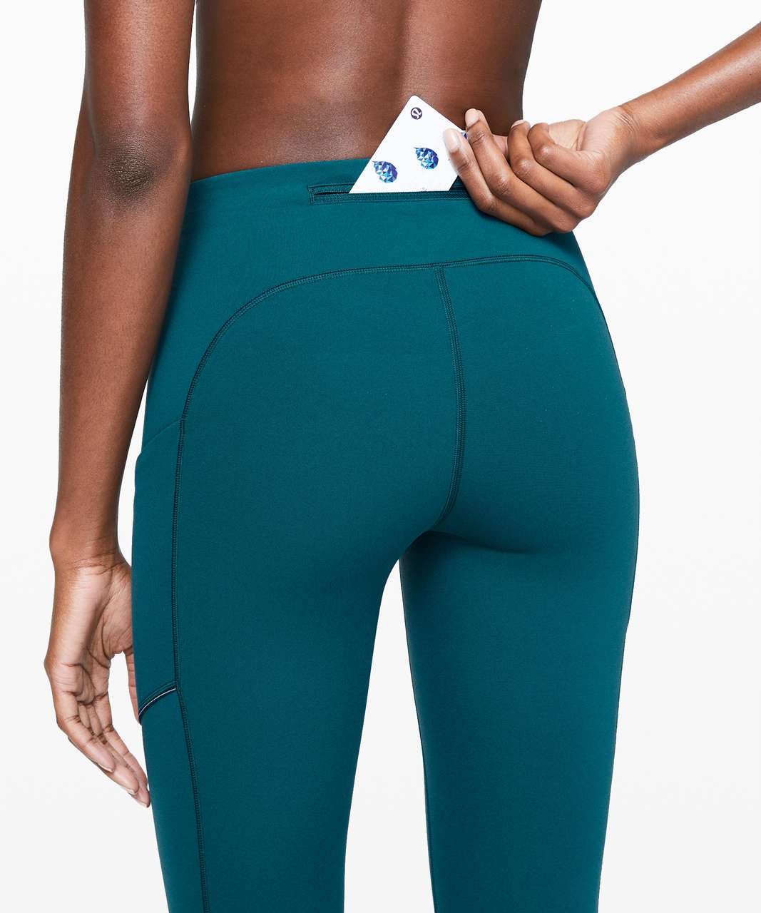 Speed up tight 25” (4) Bermuda teal mid rise that was on WMTM last week  arrived and I think I love them more than my Wunder trains 🤫 : r/lululemon