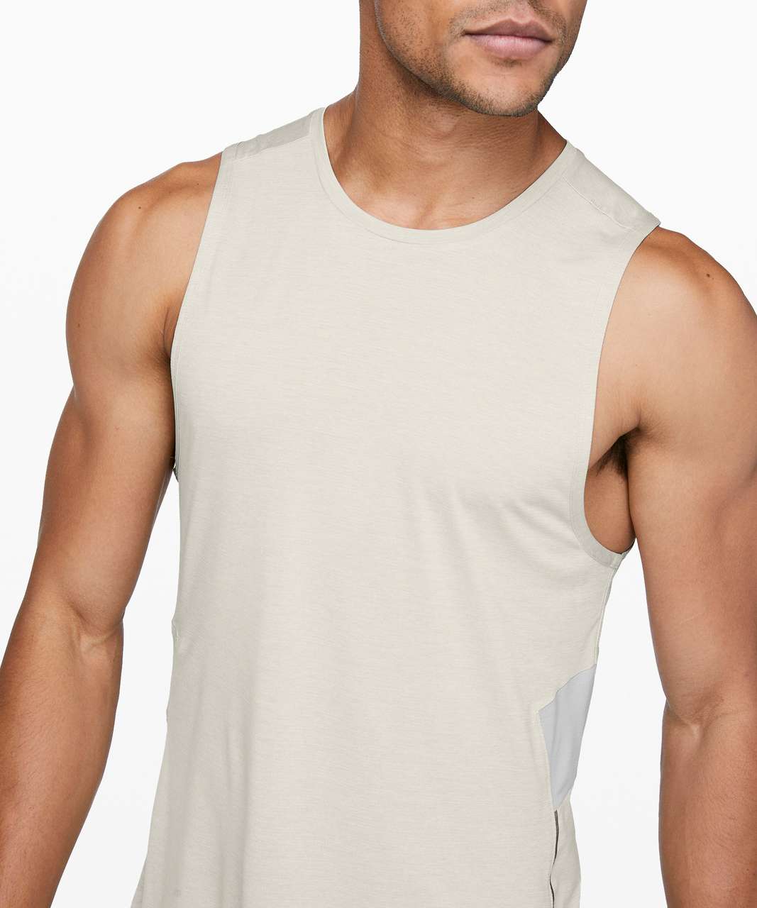 Lululemon Fast and Free Tank - Heathered Silverstone / Sea Salt