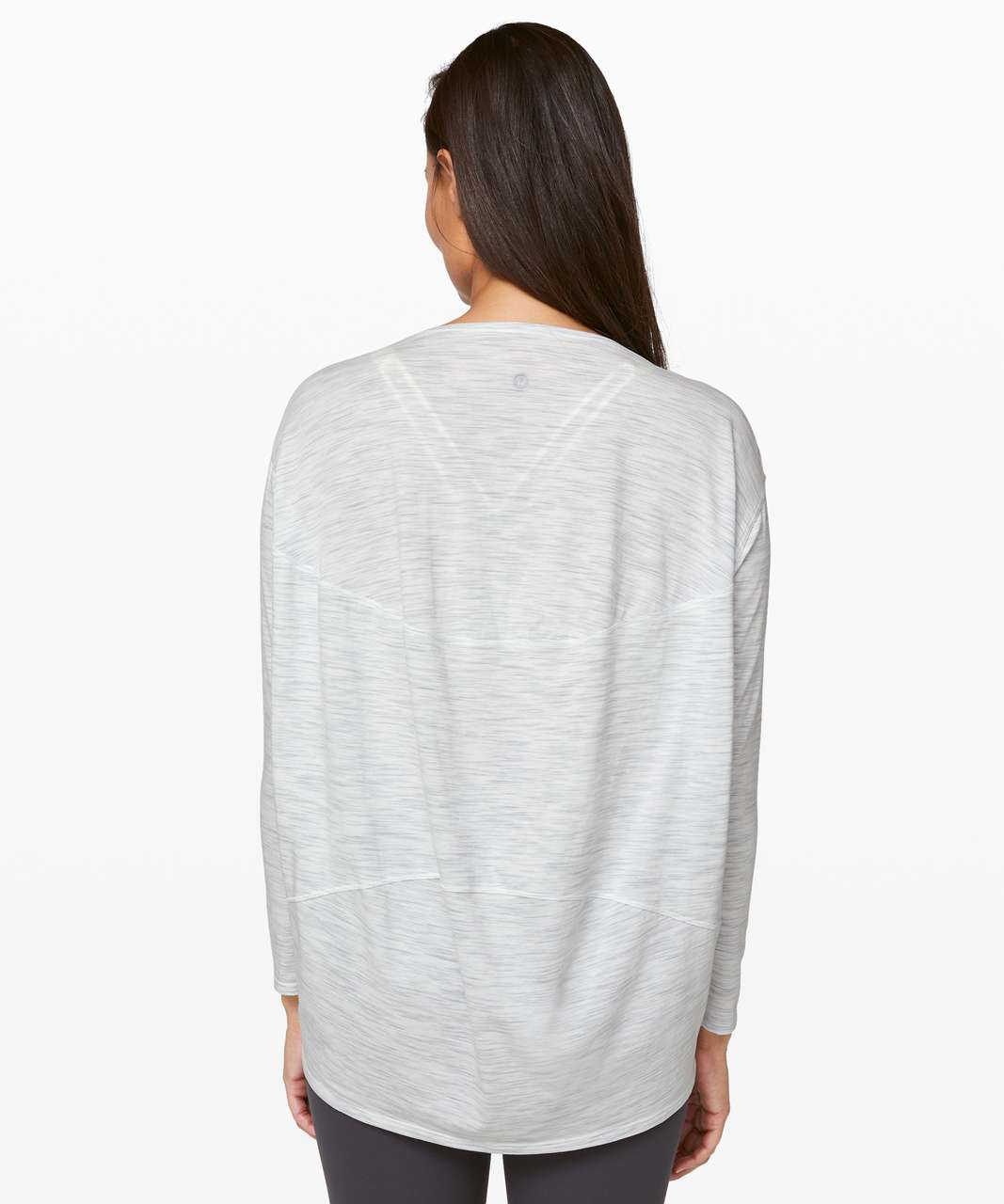 Lululemon Back In Action Long Sleeve - 3 Colour Space Dye Ice Grey Alpine White