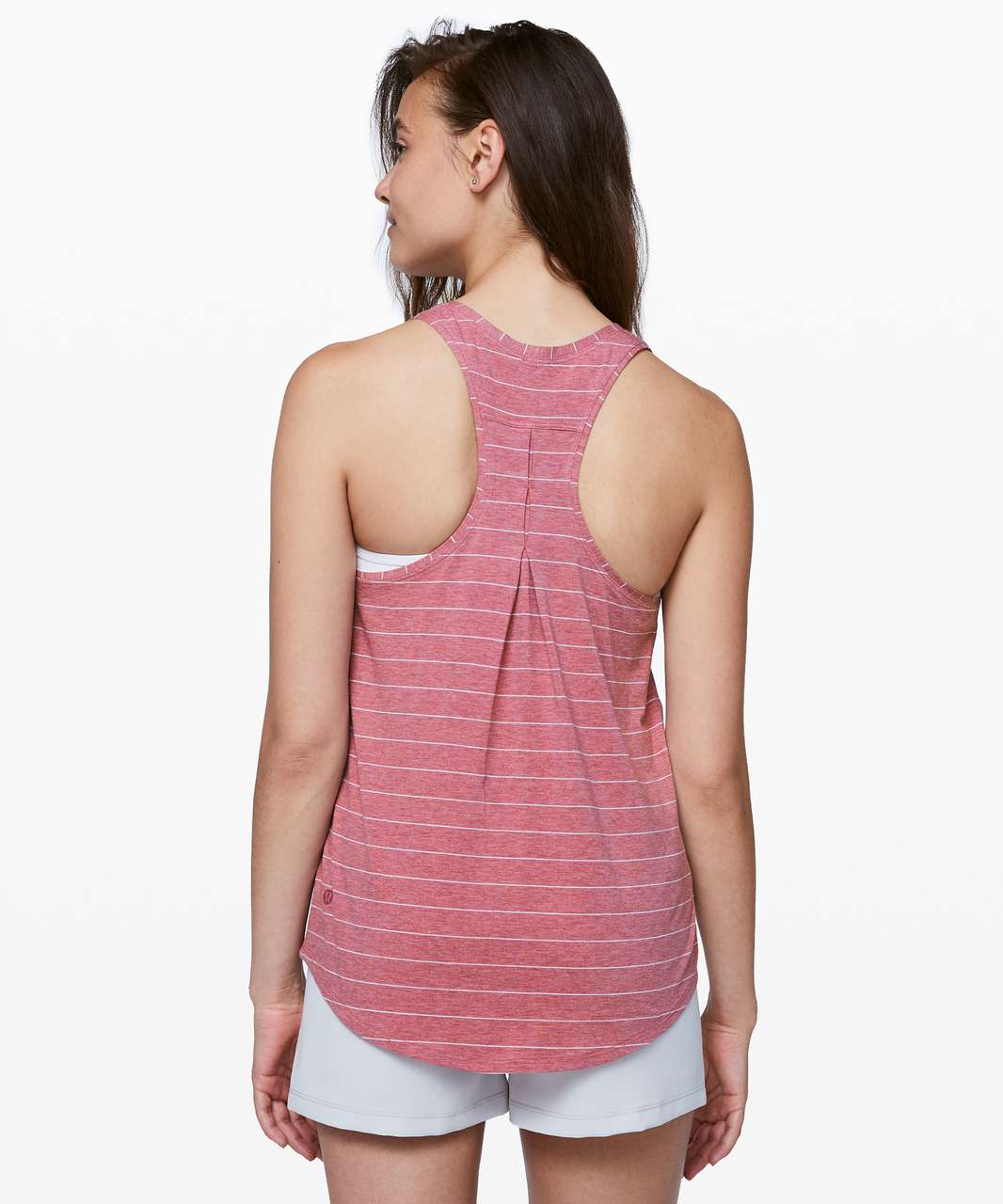 Lululemon Love Tank *Pleated - Short Serve Stripe Heathered So Merlot White