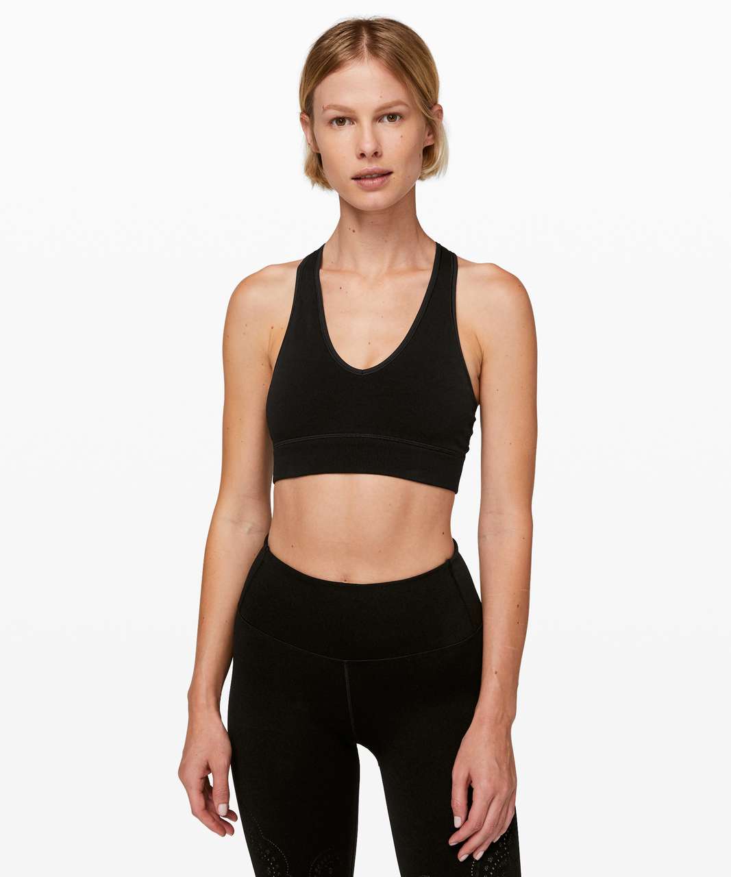 Lululemon Reveal Bra *Zen Expression - Black - lulu fanatics