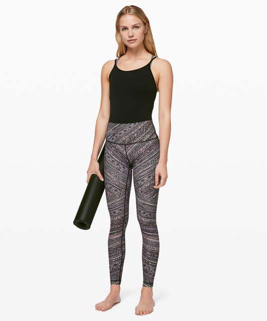 LULULEMON Wunder Under 28 Tight Shine 2 4 6 8 Logo Flourish Blk