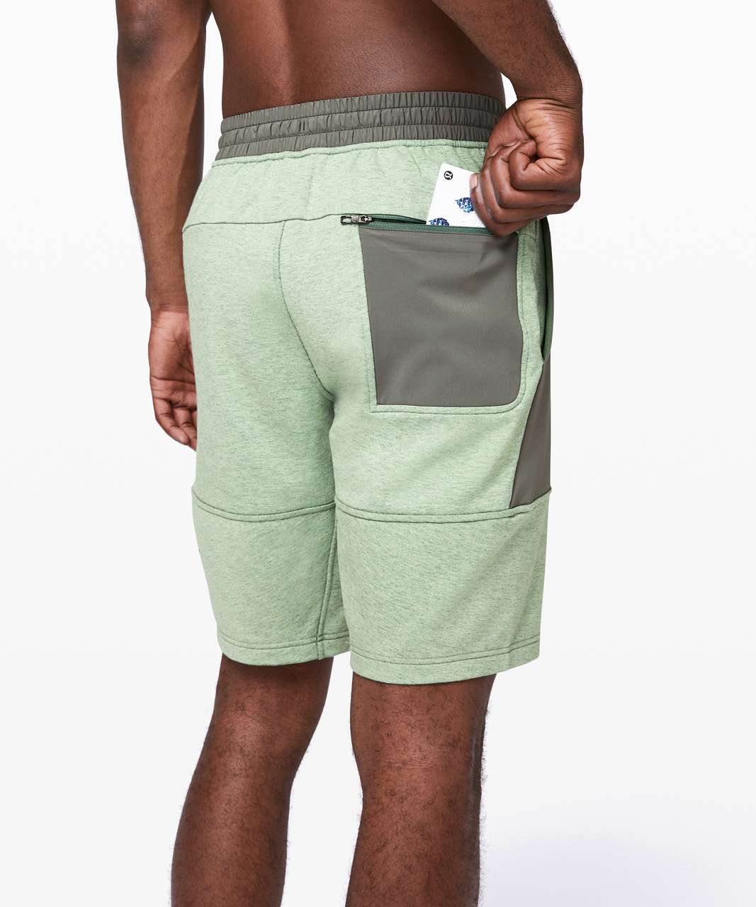 Lululemon City Commute Short *True Heather 9" - Heathered Green Haze / Grey Sage