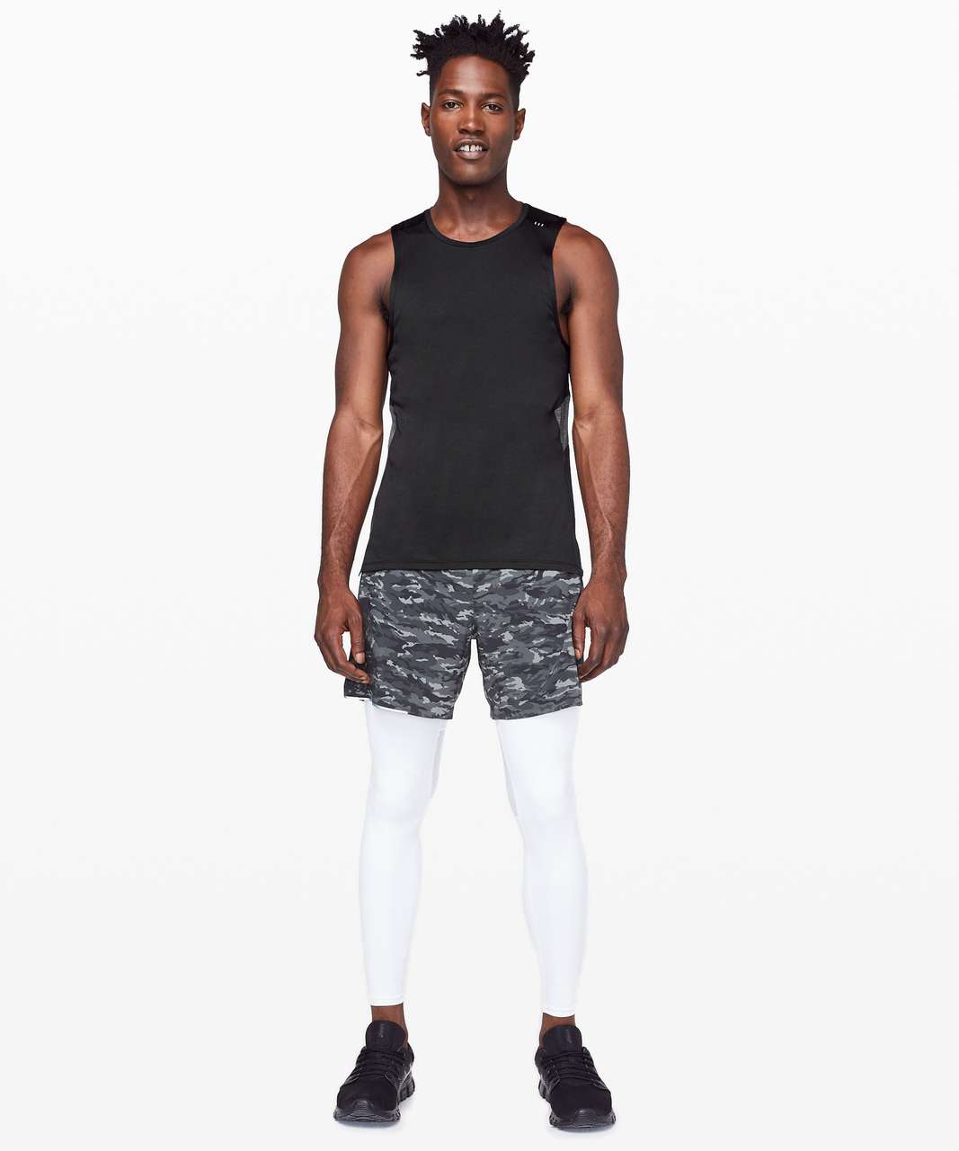 Lululemon Fast and Free Tank - Black / Heathered Obsidian (First Release)