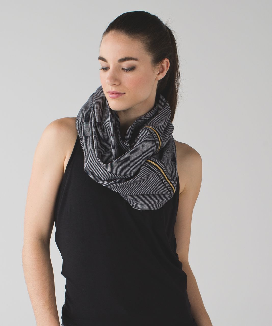 Lululemon Vinyasa Scarf - Tonka Stripe Heathered Slate Black