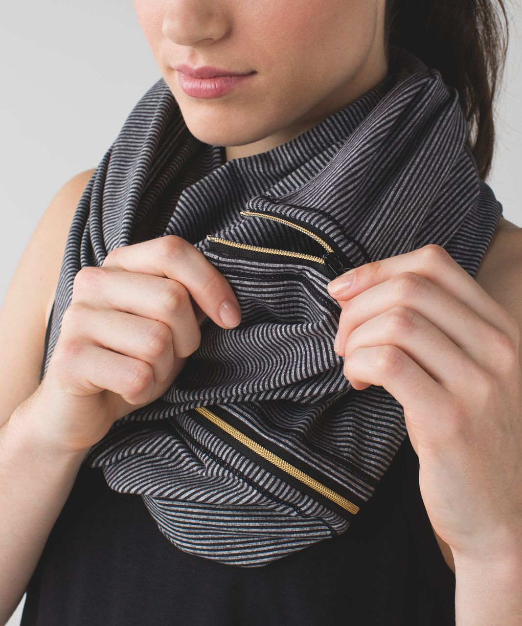 Lululemon Vinyasa Scarf - Tonka Stripe Heathered Slate Black