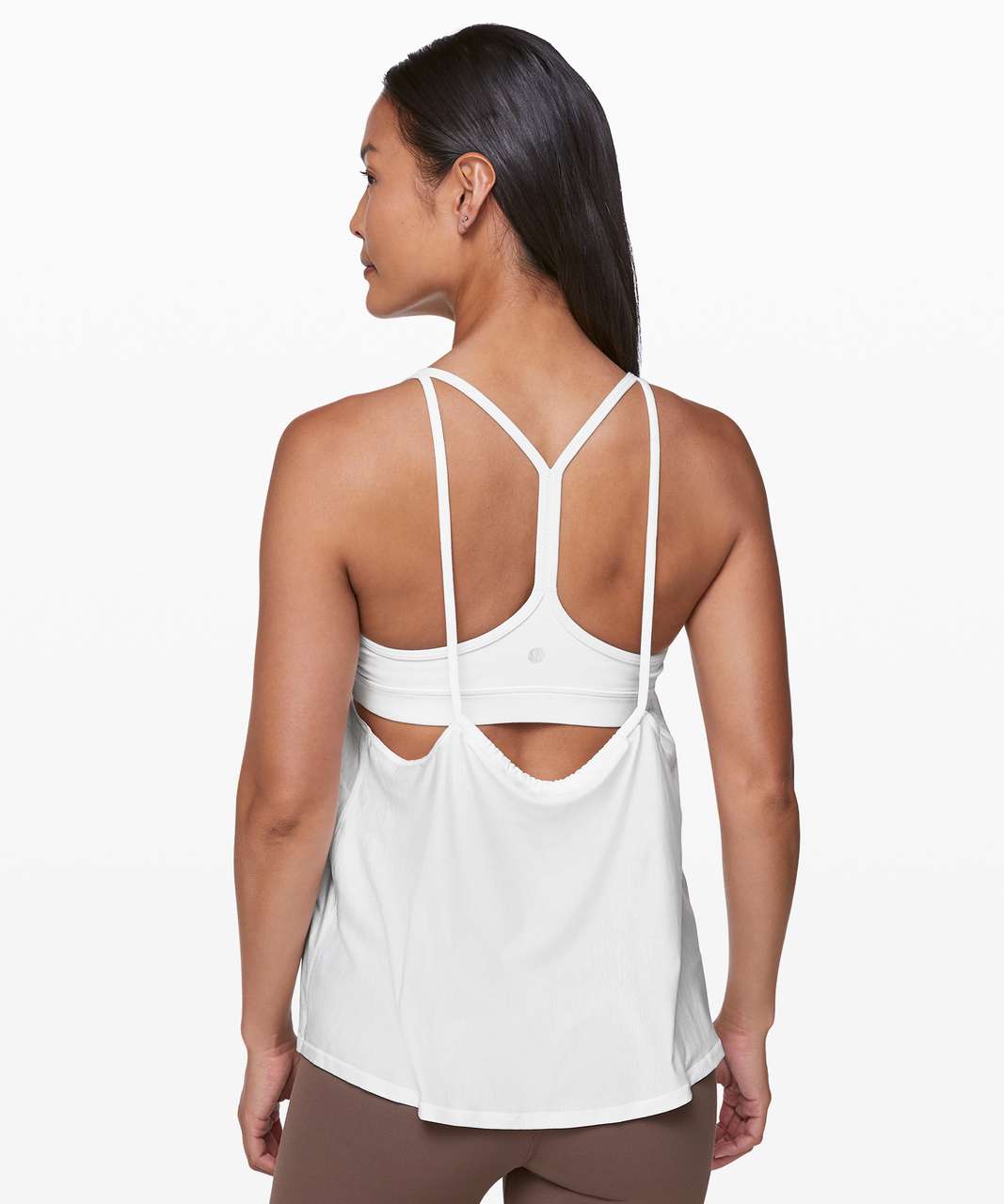 Lululemon Flow Y 2-in-1 Yoga Tank Top *Light Support, A–C Cups - White Opal  - lulu fanatics