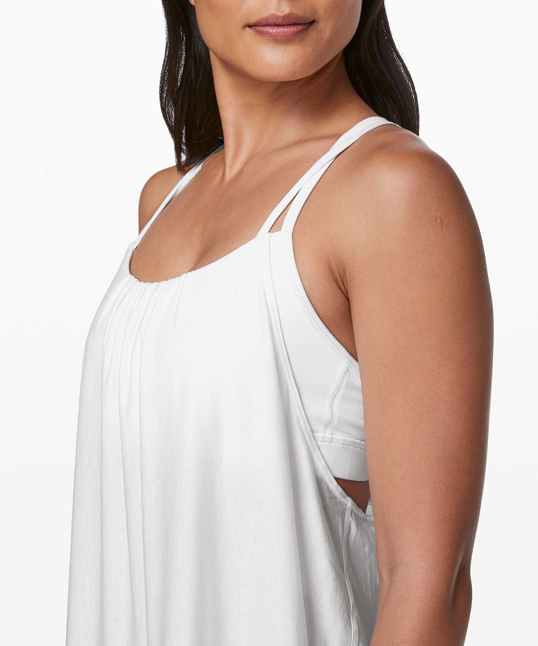 Lululemon Flow Y 2-in-1 Yoga Tank Top *Light Support, A–C Cups - White Opal  - lulu fanatics