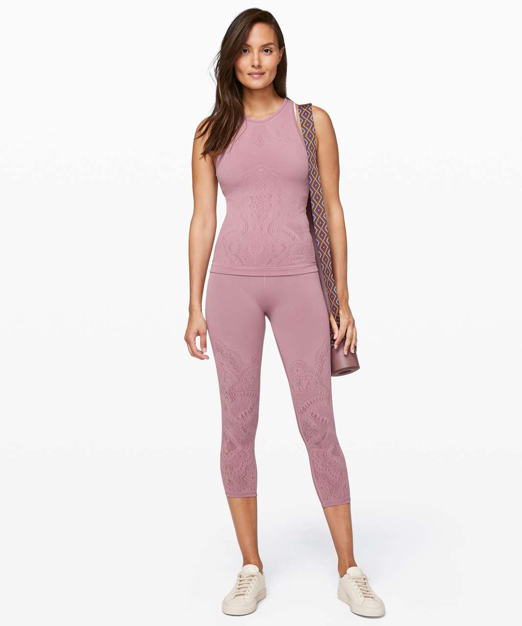 Lululemon Reveal Crop *Zen Expression - Vintage Mauve - lulu fanatics