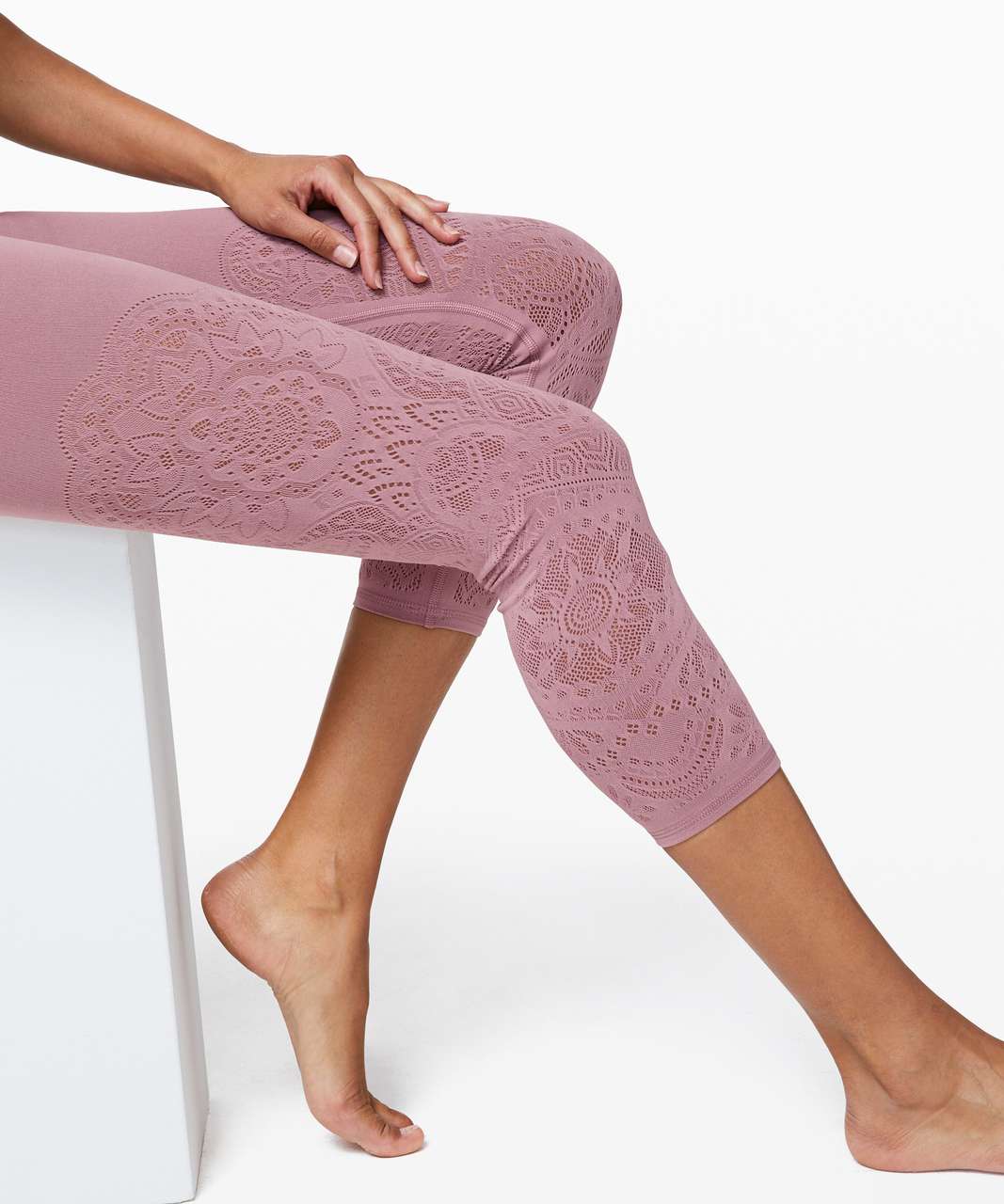 Lululemon Reveal Crop *Zen Expression - Vintage Mauve - lulu fanatics