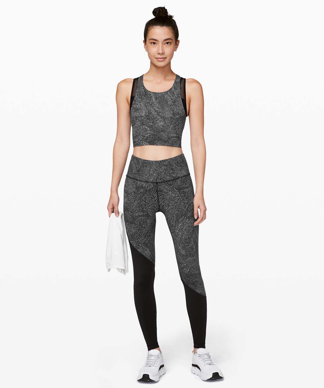 Lululemon Break Free Tank *Nulux - Free Spirit Alpine White Black / Black