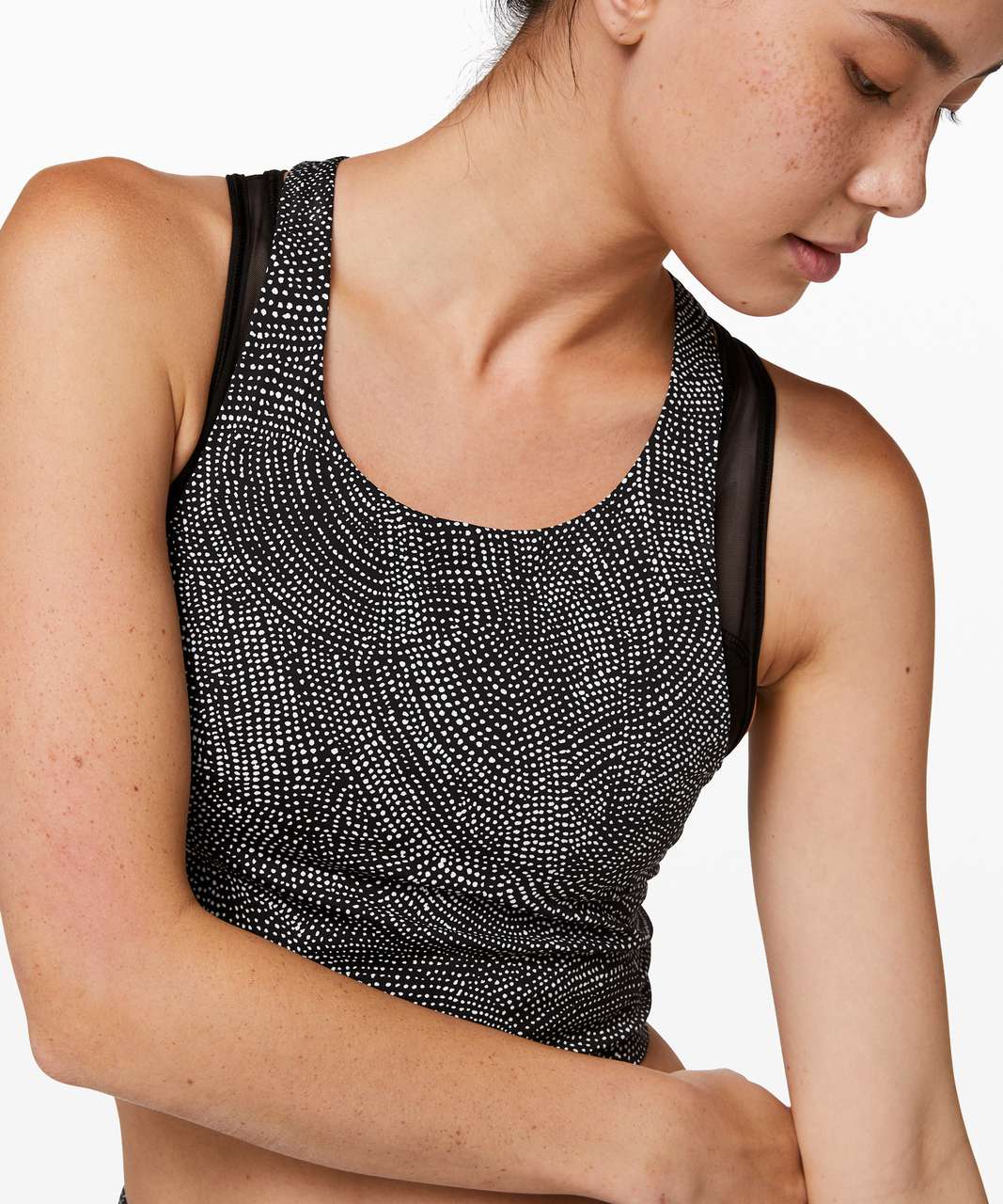 Lululemon Break Free Tank *Nulux - Free Spirit Alpine White Black / Black