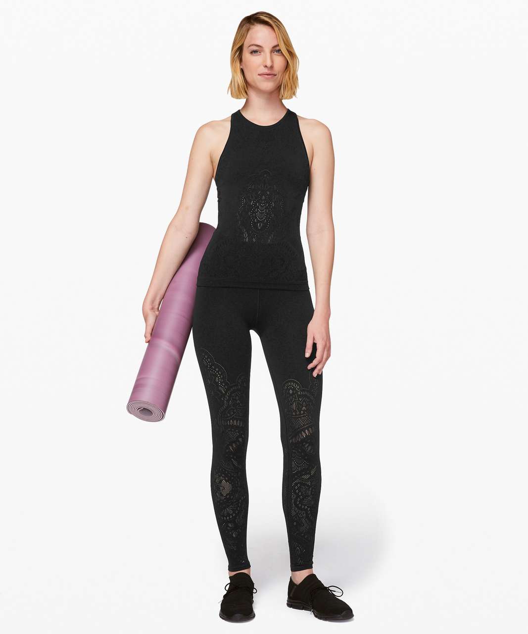 Lululemon Reveal Tank *Zen Expression - Black - lulu fanatics