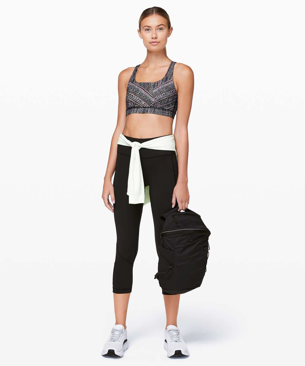 Lululemon Energy Bra - Tribal Pace Energy Bra White Black