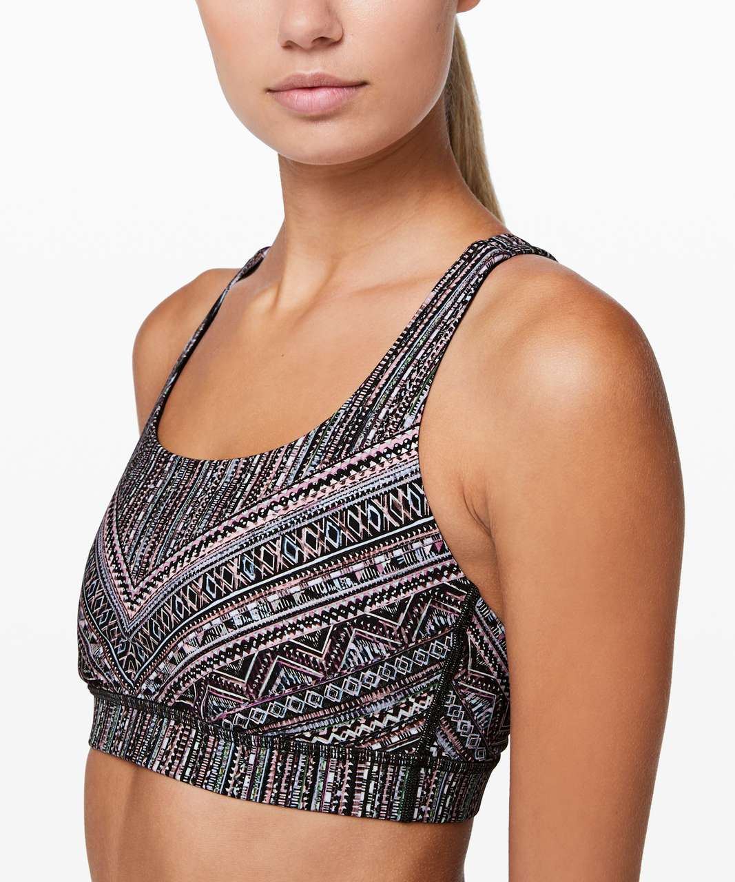 Lululemon Energy Bra - Tribal Pace Energy Bra White Black