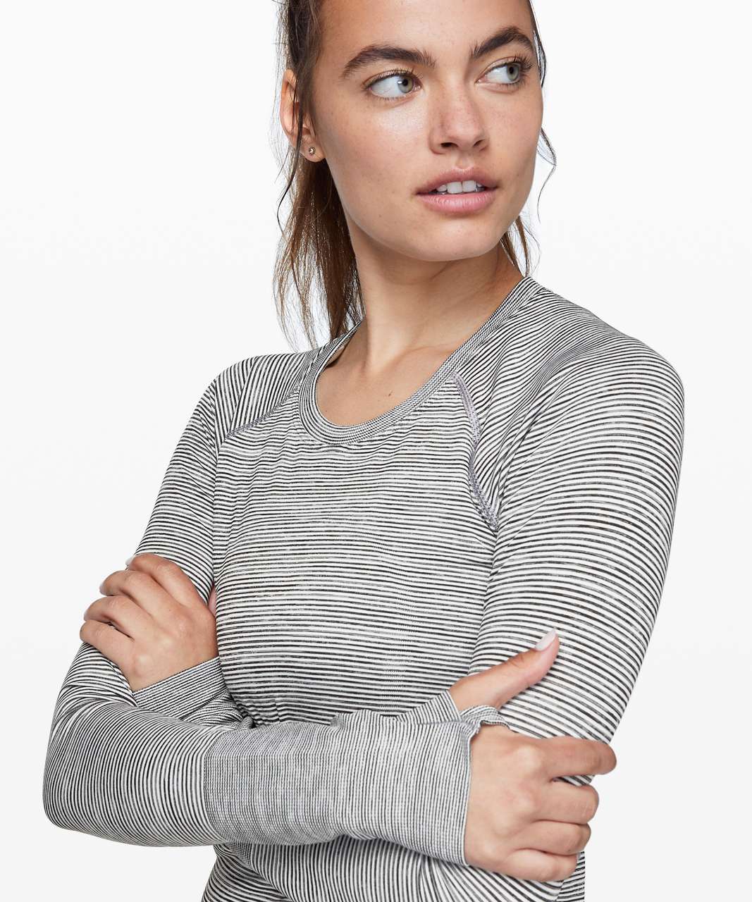 Lululemon Swiftly Speed Long Sleeve - White / White / Black