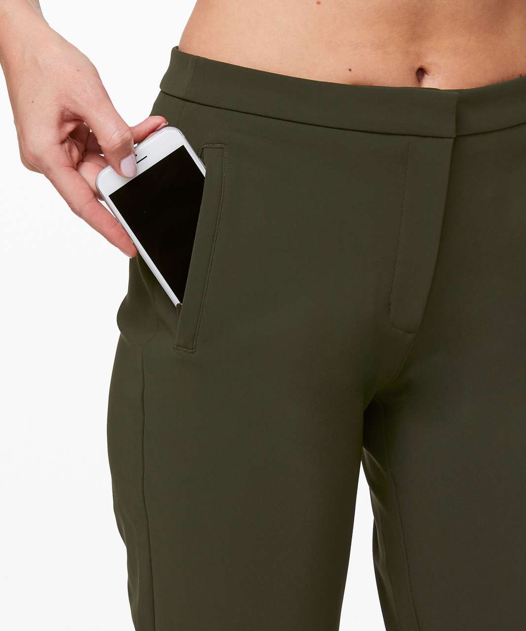 Lululemon On The Move Pants Work Pants Olive green Women’s Size 6 Tech Crop  
