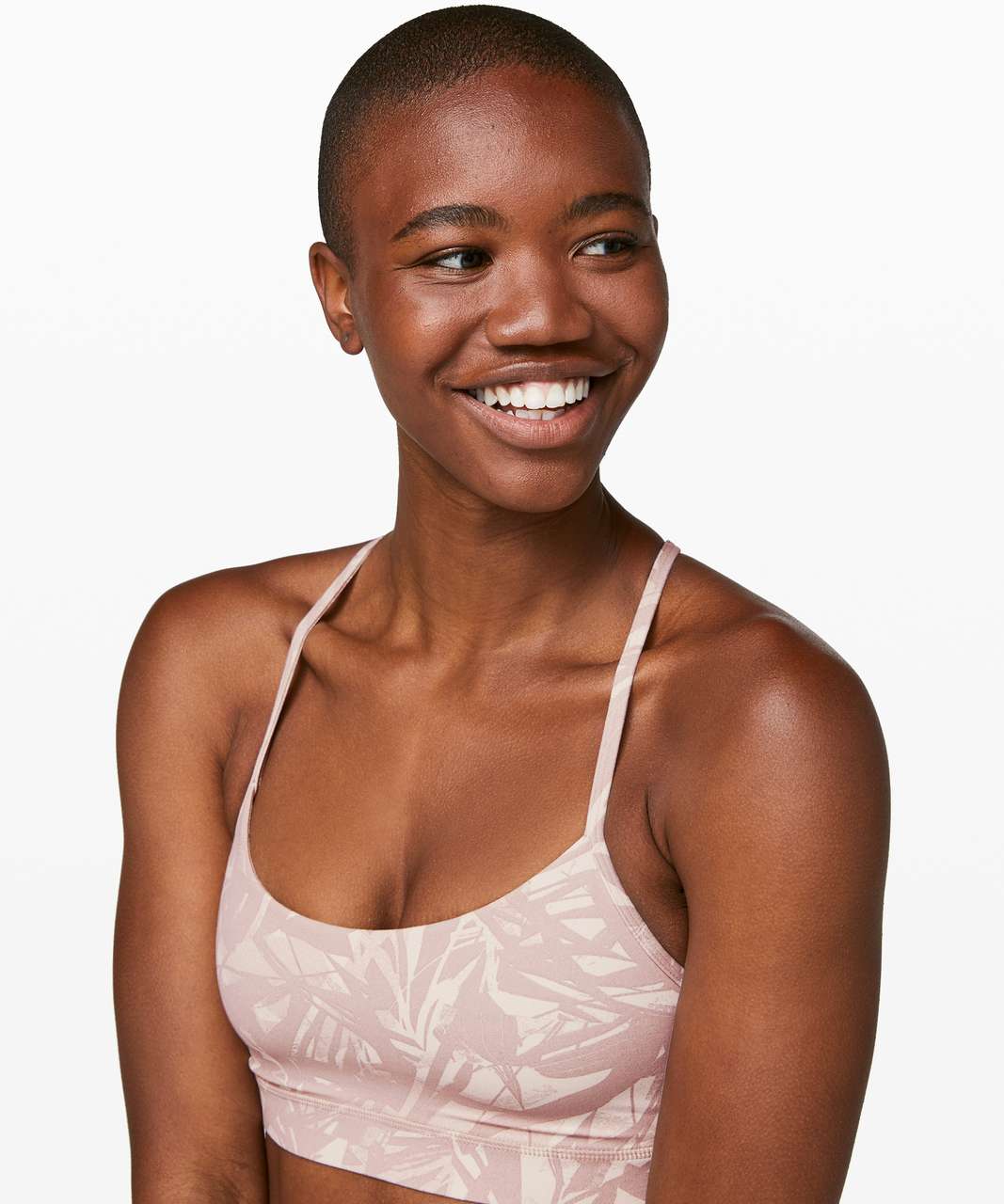 Lululemon Flow Y Bra *Nulu - Shadow Leaf Light Ivory Muse