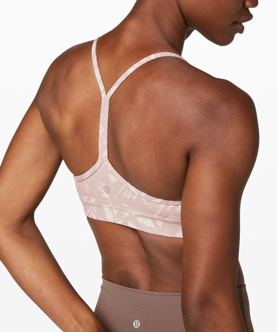 Lululemon Flow Y Bra *nulu In Shadow Leaf Light Ivory Muse