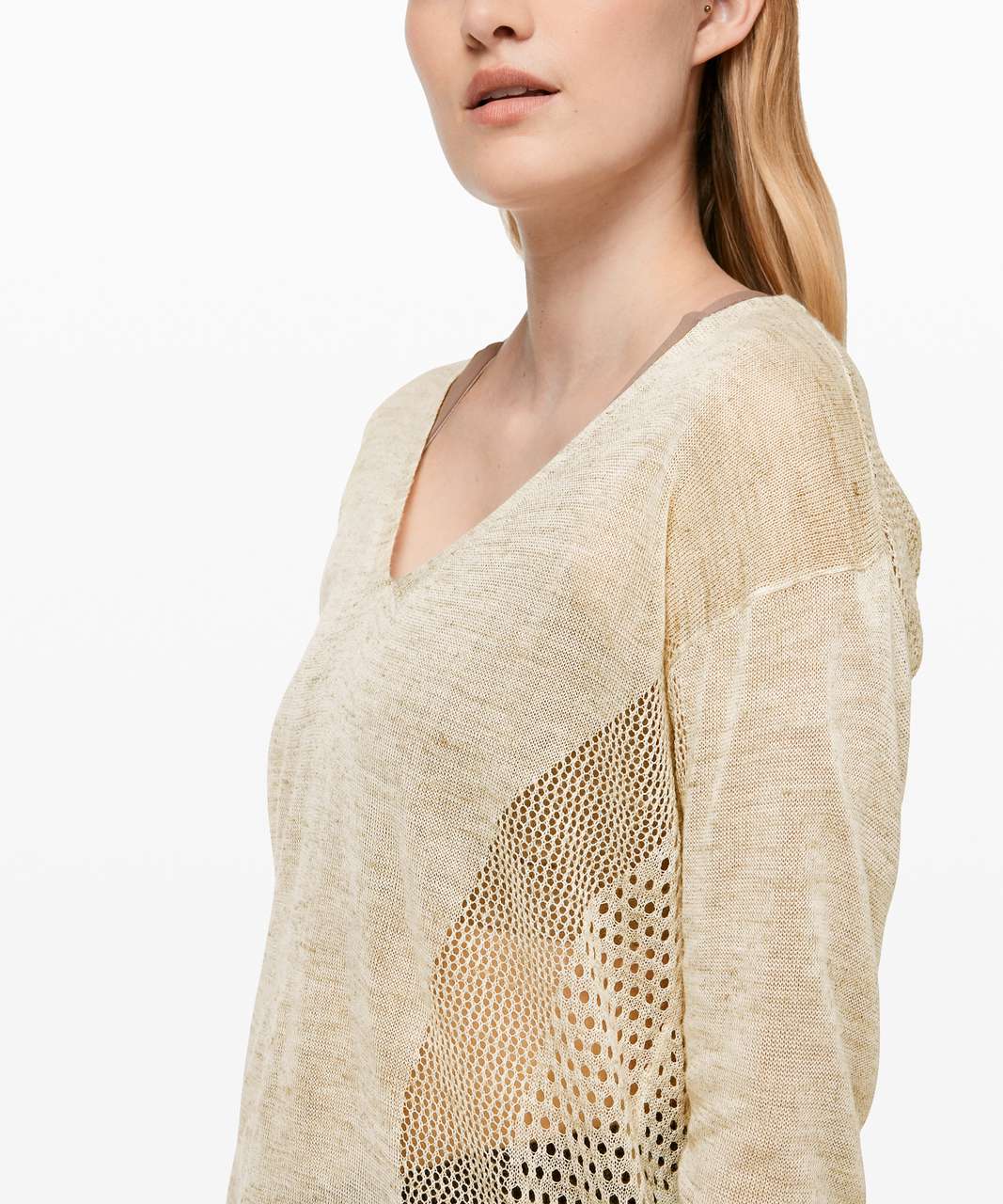 Lululemon Still Movement Sweater *Linen - Heathered Muslin