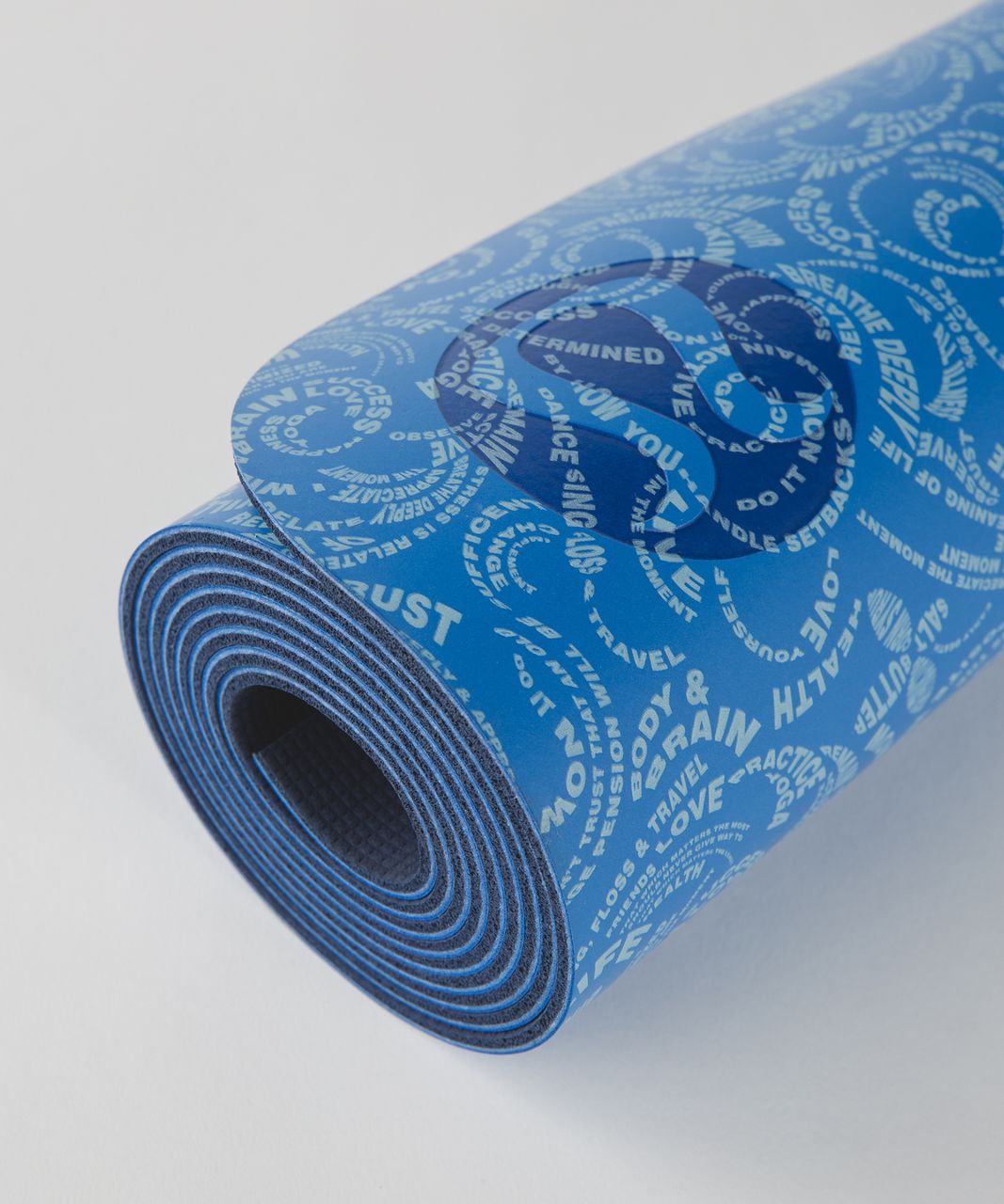 Lululemon The Reversible Mat 3mm - Maxi Foli Manifesto Pipe Dream Blue Caspian Blue / Hero Blue