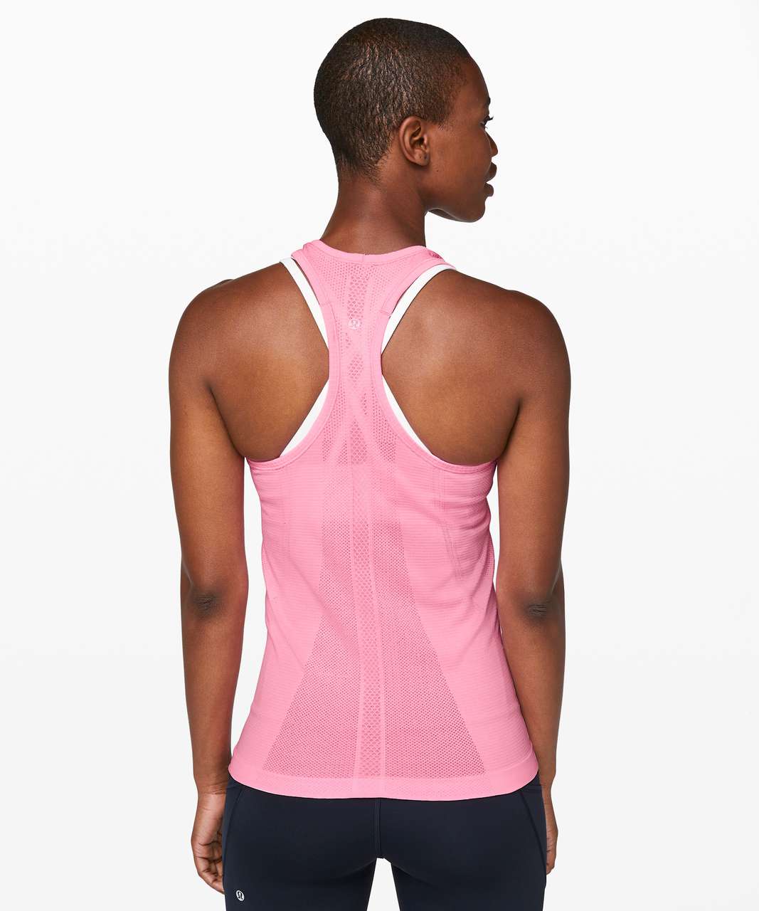 Lululemon Swiftly Tech Racerback - Pink Shell / White