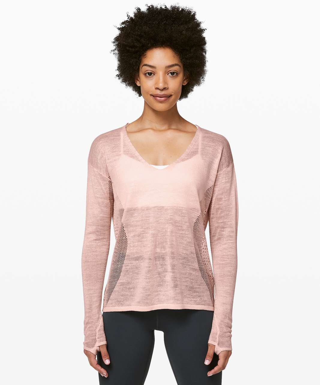 Lululemon Still Movement Sweater *Linen - Butter Pink - lulu fanatics