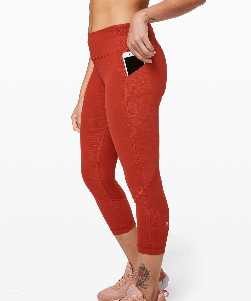 Lululemon Pace Rival Crop *22" - Stride Emboss Cayenne