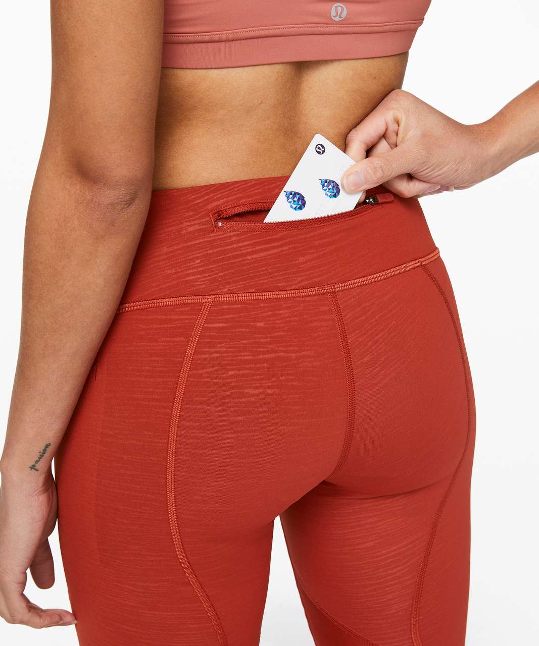 Lululemon Pace Rival Crop *22" - Stride Emboss Cayenne