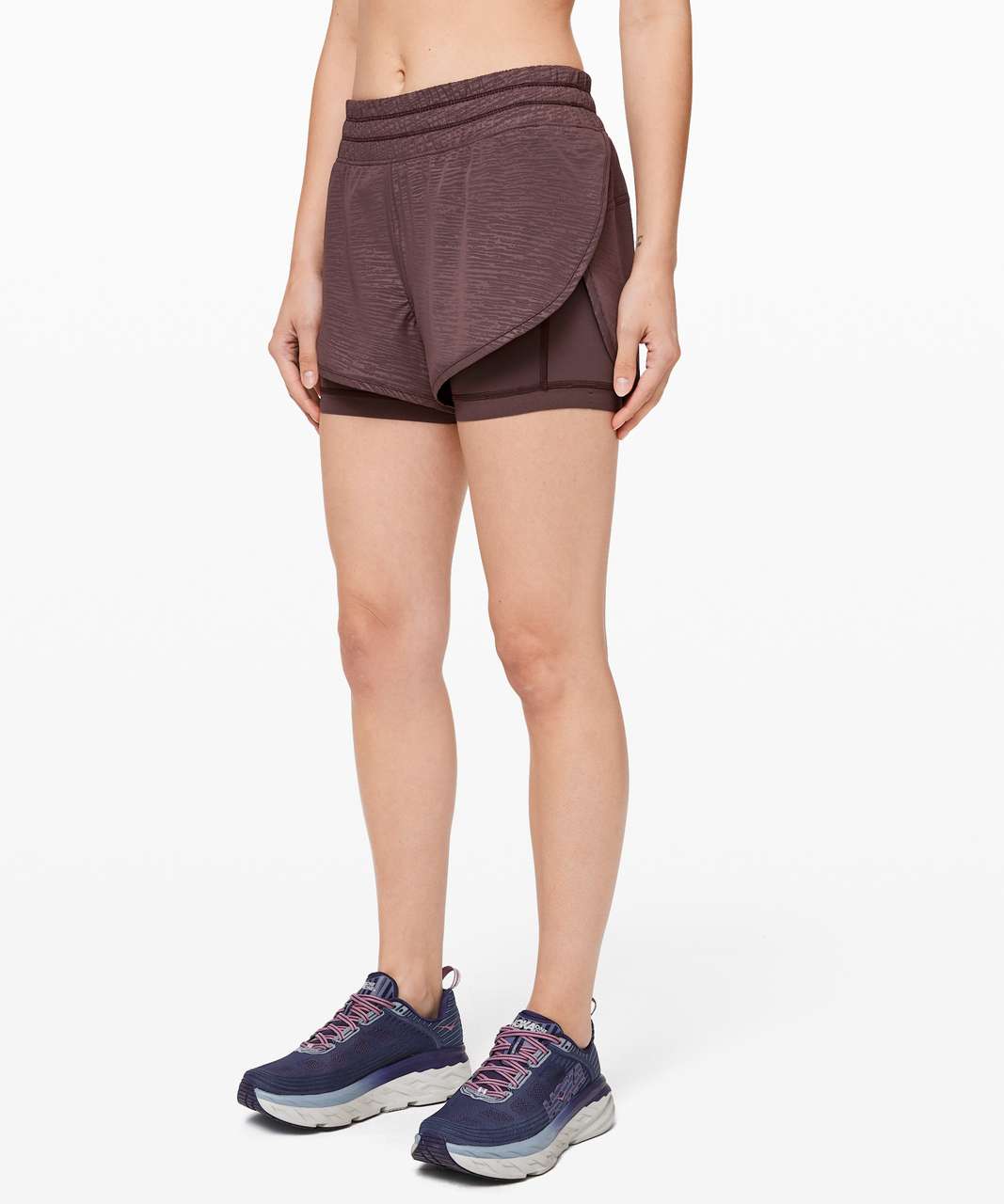 Lululemon Bootcamp Ready Short 3.5" - Stride Emboss Cherry Cola