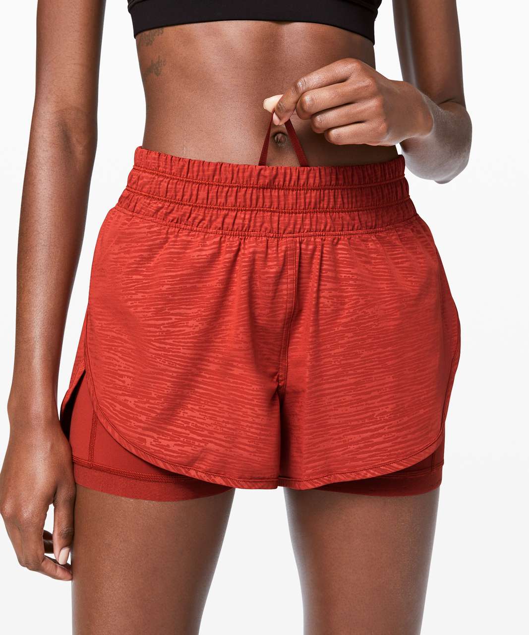 Lululemon Bootcamp Ready Short 3.5" - Stride Emboss Cayenne