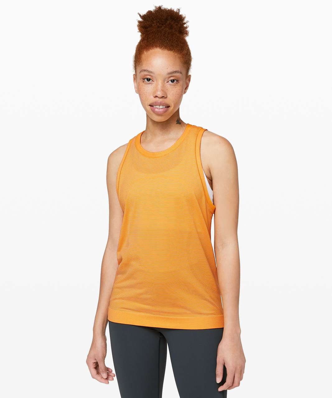 Lululemon Swiftly Breeze Tank *Relaxed Fit - Amber Aura / White - lulu ...