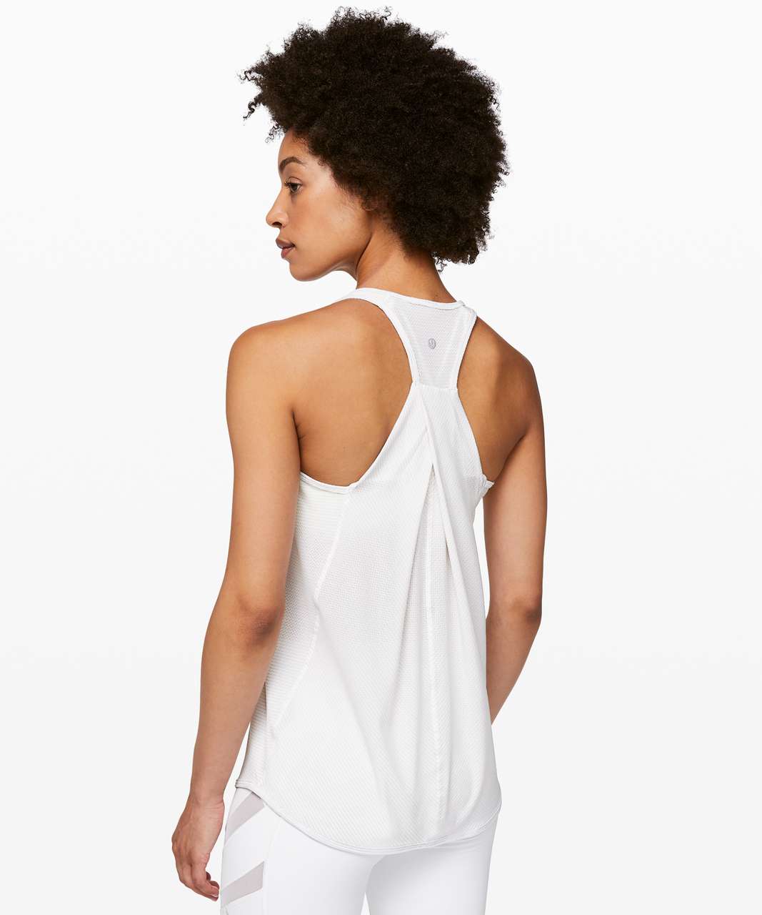 Lululemon Essential Tank *Scallop Texture - Heathered White