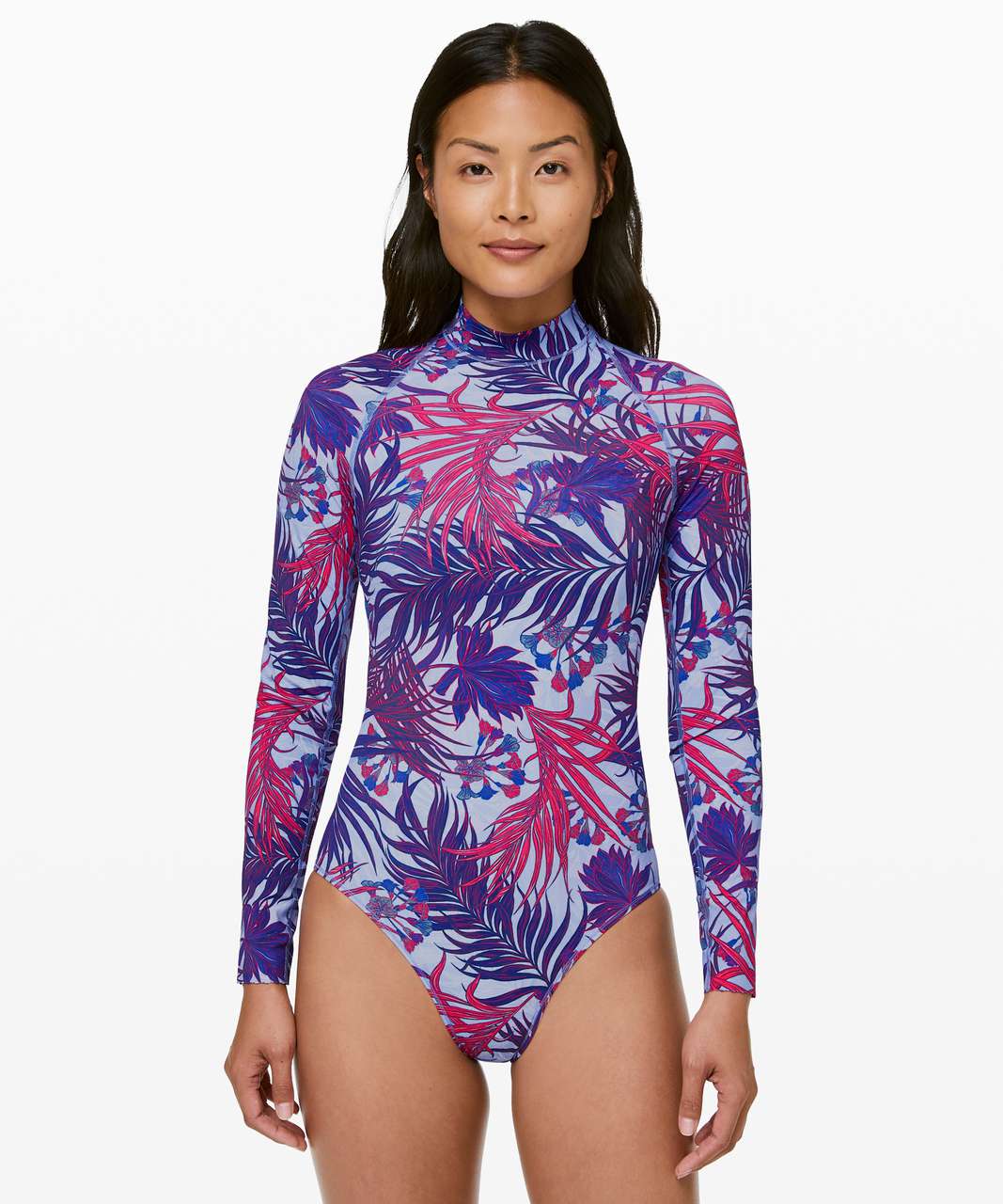 Lululemon Will The Wave Long Sleeve One Piece - Mini Twisted Tropics Hydrangea Multi