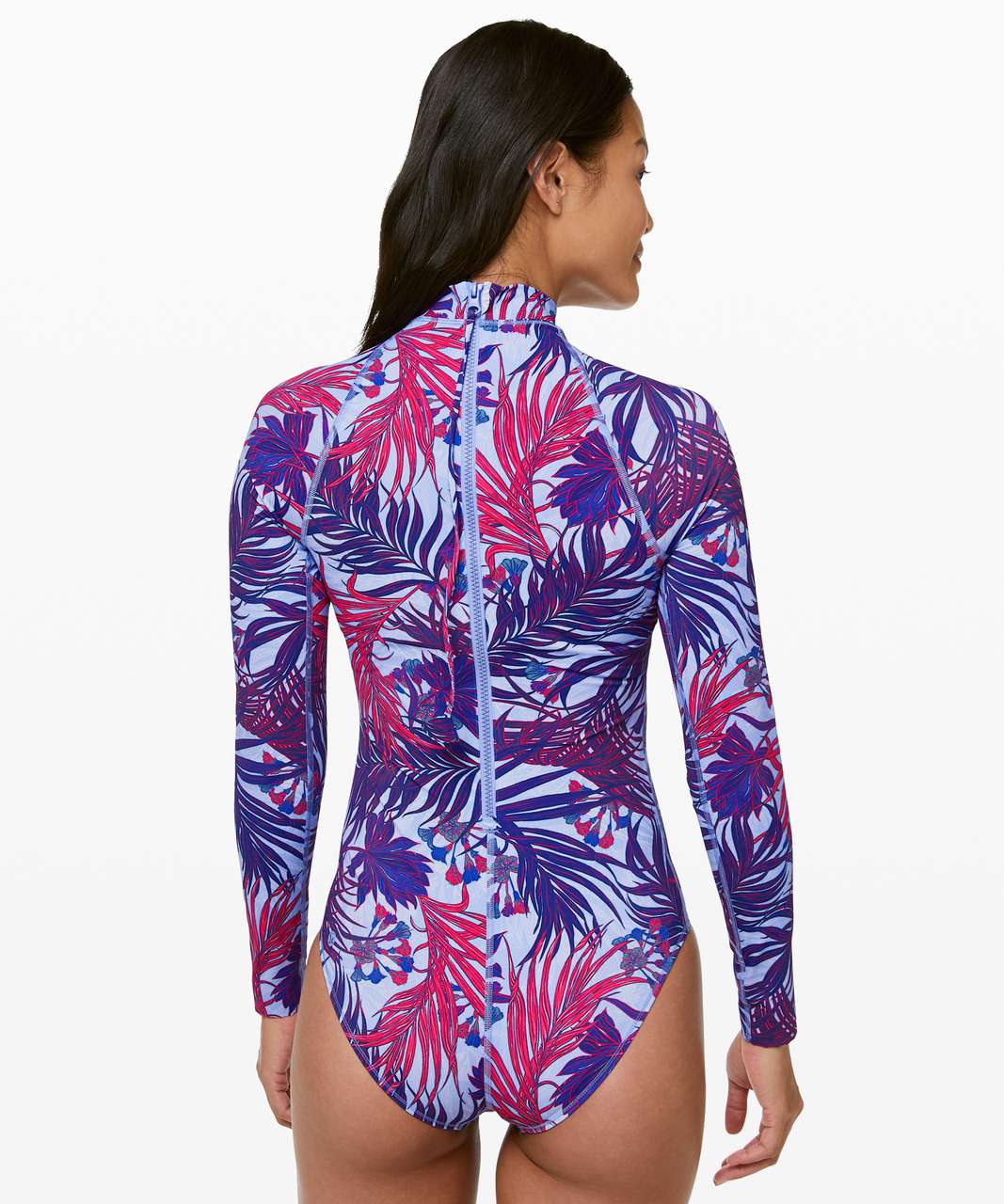 Lululemon Will The Wave Long Sleeve One Piece - Mini Twisted Tropics Hydrangea Multi