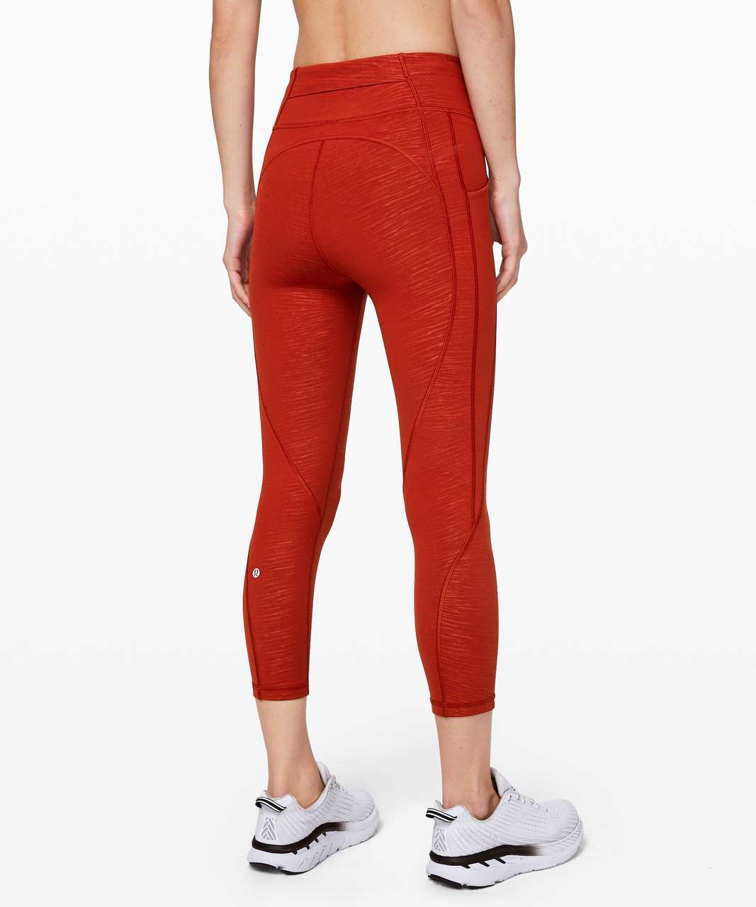 Lululemon Time To Sweat Crop *23" - Stride Emboss Cayenne