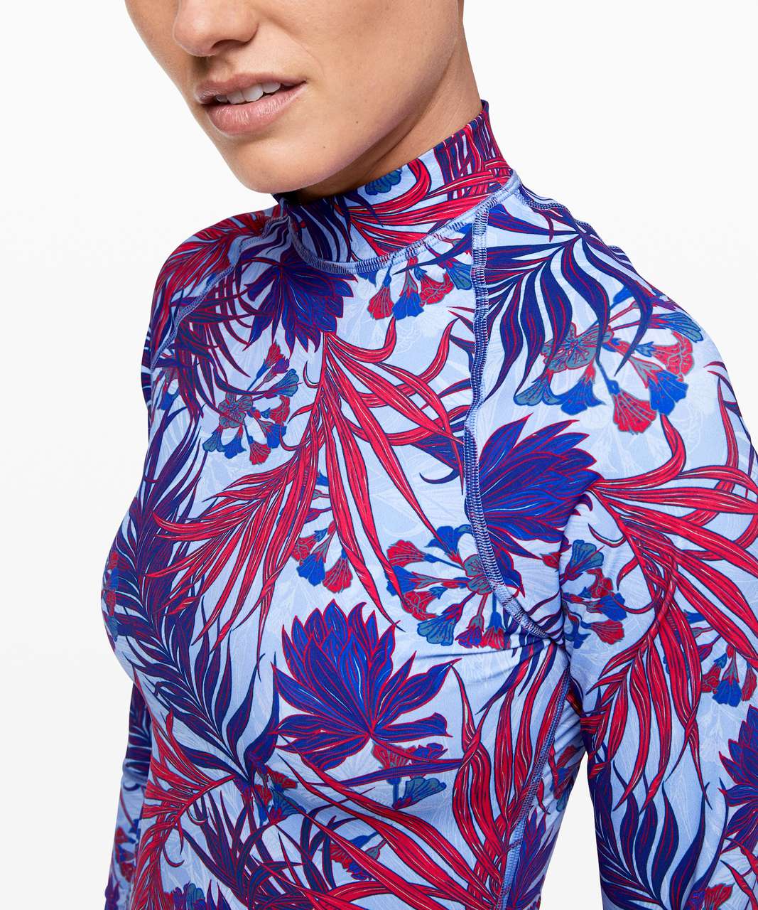 Lululemon Coastline Rash Guard - Mini Twisted Tropics Hydrangea Multi