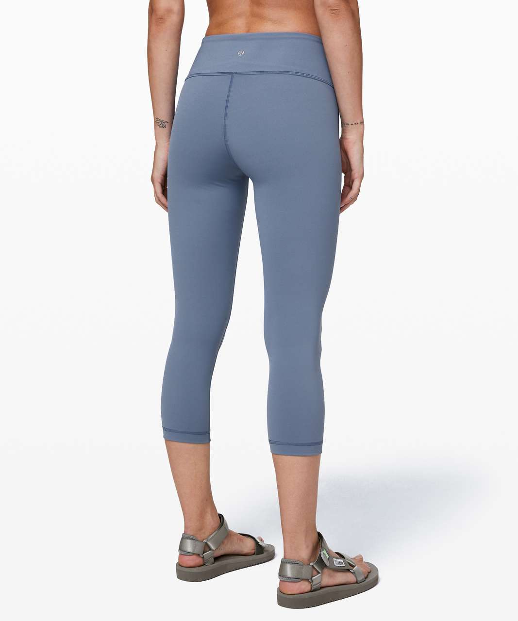 Lululemon Wunder Under Crop 23 *Ribbed - Washed Moon Blue - lulu fanatics